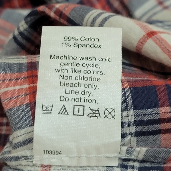 J. Crew Factory Perfect fit blue/red/white button down shirt size XS - Picture 6 of 7